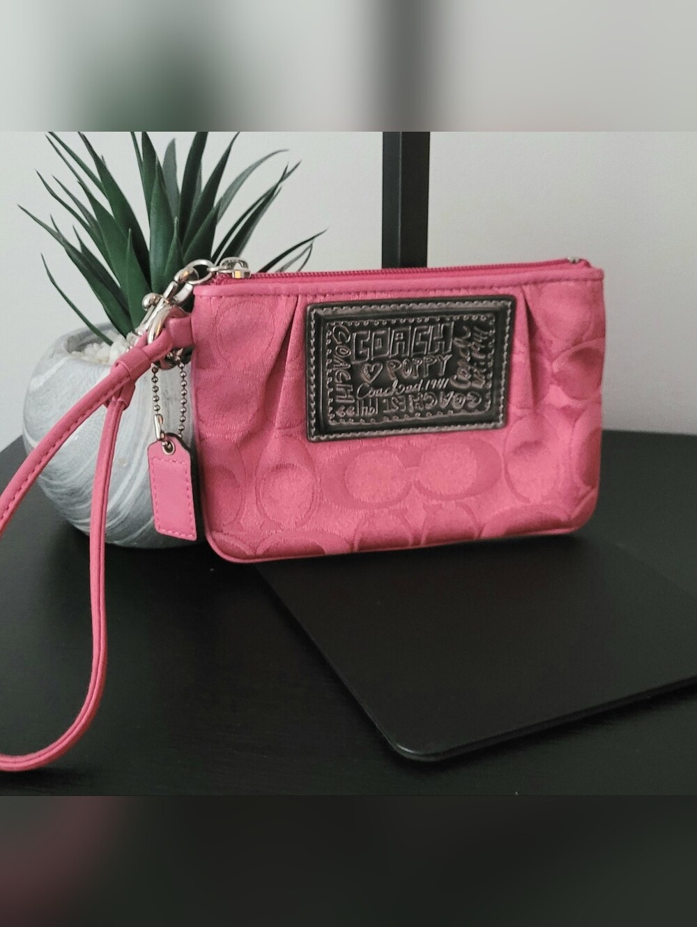 Coach Poppy Pink Wristlet